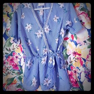 FLORAL STRIPE BLOUSE